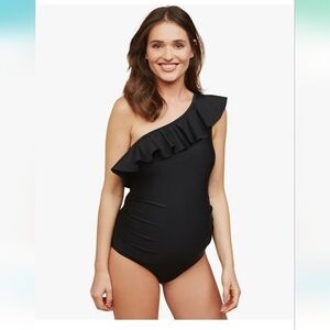 Motherhood Maternity Womens Beach Bump One Piece Pregnancy Swimwear - XL